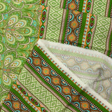 Viscose imprimée paon impérial beige fond vert