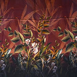 Satinada de satén de satén impresa en flores gigantes Melts