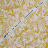 Coton liberty ® Tropical Toile moutarde au mètre