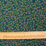 Viscose imprimée tiges fond vert canard