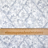 Coton liberty ® Tropical Toile gris au mètre