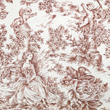 Coton imprimé toile de jouy marron