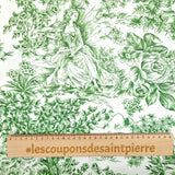 Cotton Printed Green Jouy Canvas