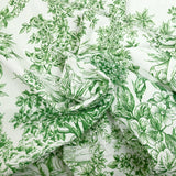 Cotton Printed Green Jouy Canvas