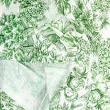 Cotton Printed Green Jouy Canvas