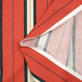 Coton imprimé rayé Simon fond rouge