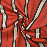 Coton imprimé rayé Simon fond rouge