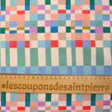 Colorful checkerboard printed viscose