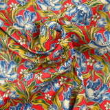 Coton liberty ® Archive Tulip fond rouge au mètre