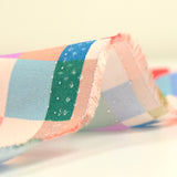 Colorful checkerboard printed viscose