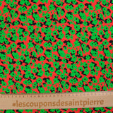 Printed viscose Green cutting red background