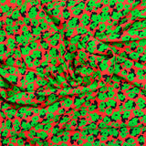 Printed viscose Green cutting red background