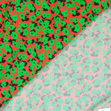 Printed viscose Green cutting red background