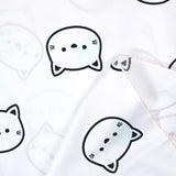 Kawai chat printed cotton white background
