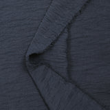 Crêpe de polyester froissé stretch marine