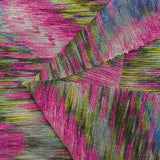 Maille fine plissée Lurex chevron rose, vert et bleu