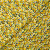 Georgette crepe printed with duck and yellow flowers