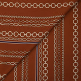 Satin polyester twill printed vertical chains brick background