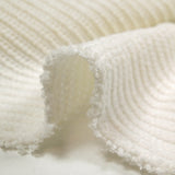 Maille chenille côtelée Anastasia blanc cassé