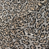 Crinkle Mousseline 100% printed silk panther broken white background