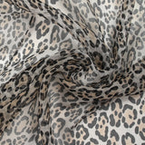 Crinkle Mousseline 100% printed silk panther broken white background