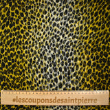 Mousseline crinkle 100% soie imprimée sauvage fond jaune et blanc