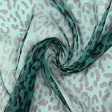 Crinkle Mousseline 100% Printed silk graou Duck blue background