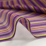 Mousseline crinkle 100% soie imprimée rayure violet et jaune