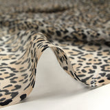Crinkle Mousseline 100% printed silk panther broken white background