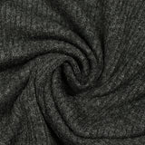 Maille côtelée grattée chinée Jeny anthracite