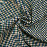 Polyester lourd à carreaux vert et marine fond beige