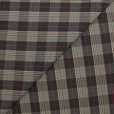 Popeline polycoton tissée-teinte à carreaux Jules fond marron