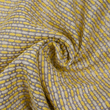 Brocart polycoton rayé Coline jaune et blanc cassé