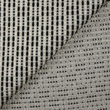 Brocart polycoton rayé Coline noir et blanc cassé