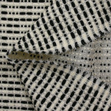 Brocart polycoton rayé Coline noir et blanc cassé