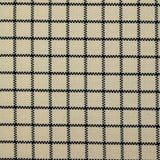Coton natté à carreaux noir fond écru