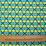 Algodón estampado digital de lunares y trébol limón fondo marino