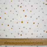 Soft jersey printed pea and stars broken white background