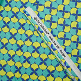 Algodón estampado digital de lunares y trébol limón fondo marino