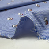 Woven cotton tackle printed Santa Claus White and blue background