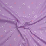 Jersey tout doux imprimé petits cœurs fond violet