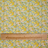 Coton liberty ® Leontyne Dream jaune et vert au mètre