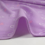 Jersey tout doux imprimé petits cœurs fond violet