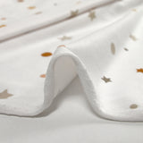 Soft jersey printed pea and stars broken white background