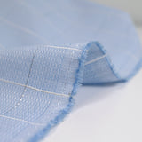 Popeline polycoton jacquard à carreaux ciel