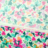 Martina printed cotton Flowers Fuchsia and green fancy flowers per meter