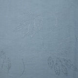 Crêpe viscose Lily brodé feuillage bleu barbeau