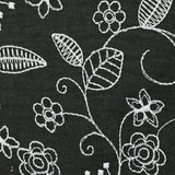 Twill of polyester embroidered soil black background