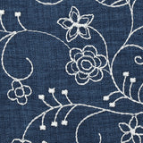 Twill of embroidered polyester ground background navy