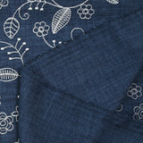 Twill of embroidered polyester ground background navy